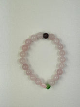 Load image into Gallery viewer, 8mm Rose Quartz Flower Bracelet