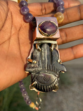 Load image into Gallery viewer, Amethyst Hamsa Pendant
