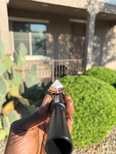 Load image into Gallery viewer, Rose quartz, pyramid ring
