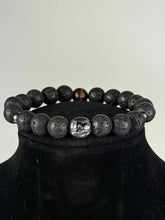Load image into Gallery viewer, 10mm Black Lava Rock and Hematite Lion
