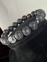 Load image into Gallery viewer, 10mm Black Lava Rock and Hematite Lion
