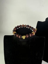 Load image into Gallery viewer, 10mm Red Tiger’s Eye- Gold Lion and Eye of Horus Bracelet (Copy)
