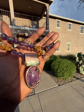 Load image into Gallery viewer, Amethyst circle pendant
