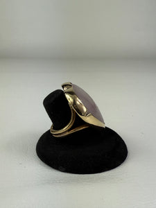 Rose Quartz Heart Brass Ring