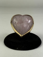 Load image into Gallery viewer, Rose Quartz Heart Brass Ring
