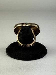 Aventurine Heart Brass Ring