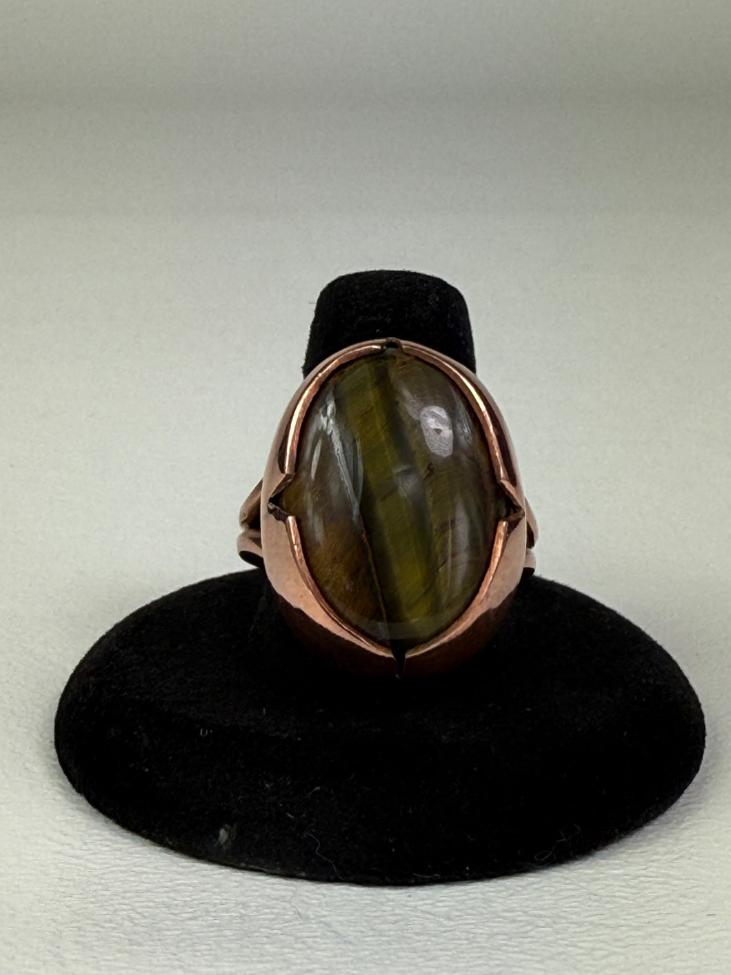 Tiger Eye Oval Copper Ring