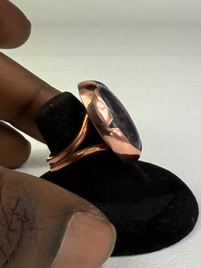 Amethyst Oval Copper Ring