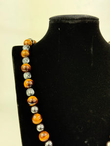 Tiger Eye & Hematite Necklace