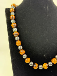 Tiger Eye & Hematite Necklace