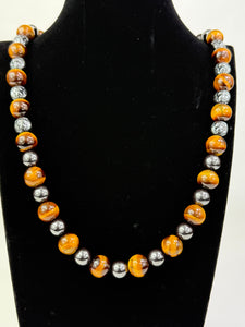 Tiger Eye & Hematite Necklace