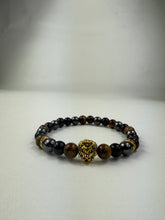 Load image into Gallery viewer, 8mm Hematite Tiger Eye &amp; Black Onyx  Bracelet

