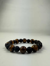 Load image into Gallery viewer, Tiger Eye 12mm &amp; Lava Rock 10mm  Bracelet
