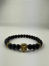 Load image into Gallery viewer, 8mm Black Onyx Lion Bracelet
