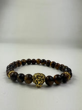 Load image into Gallery viewer, 8mm Tiger Eye Lion  Bracelet
