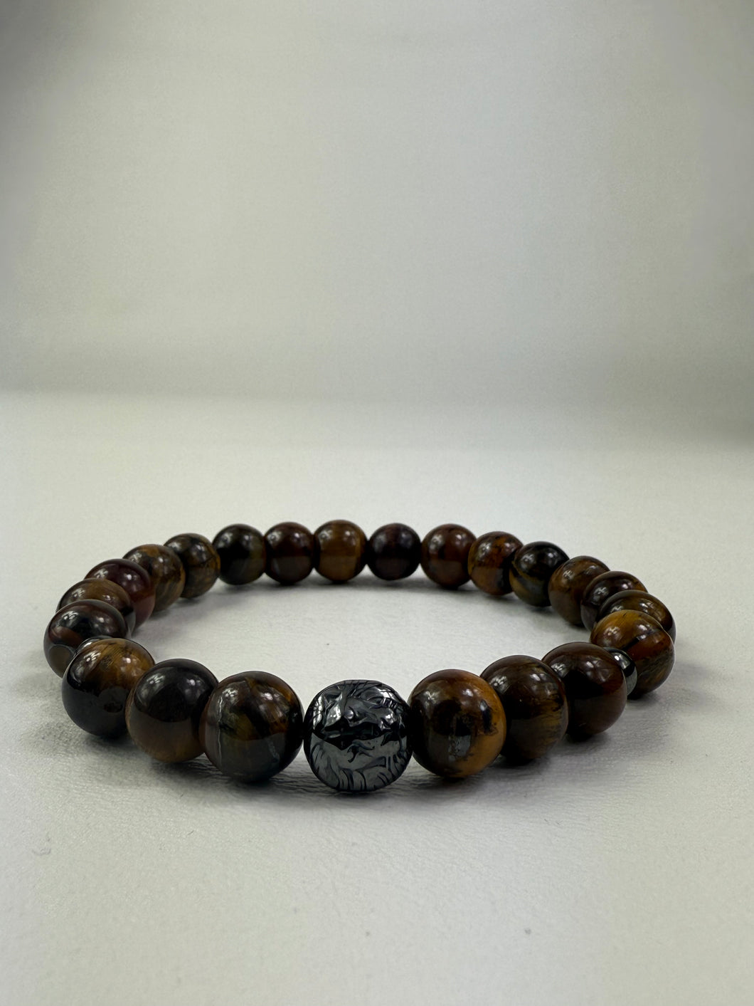 Tiger Eye & Hematite Lion Bracelet