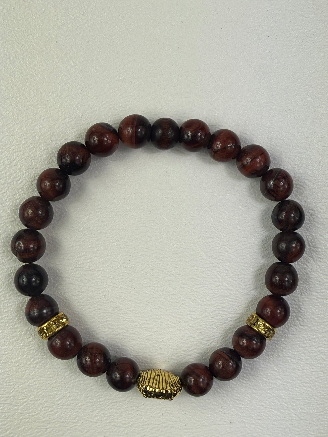 8mm Red Tiger Eye Lion  Bracelet