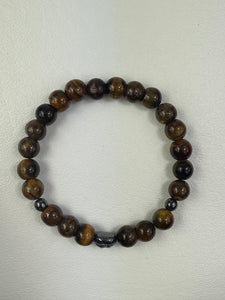 Tiger Eye & Hematite Lion Bracelet