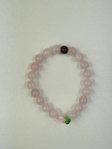 8mm Rose Quartz Flower Bracelet