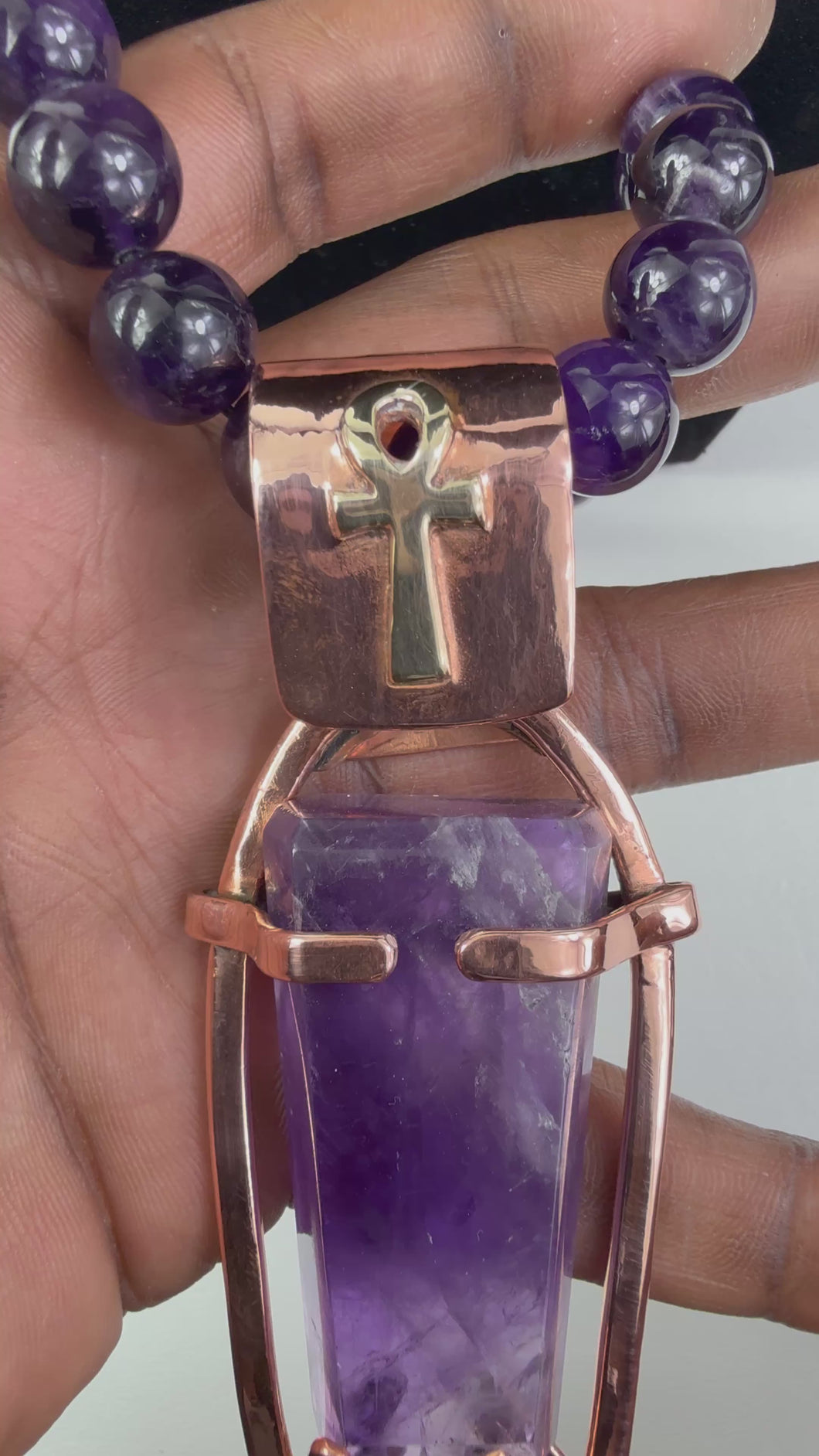 Amethyst Ankh Necklace