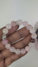 Load and play video in Gallery viewer, 10mm Owl Rose Quartz Bracelet
