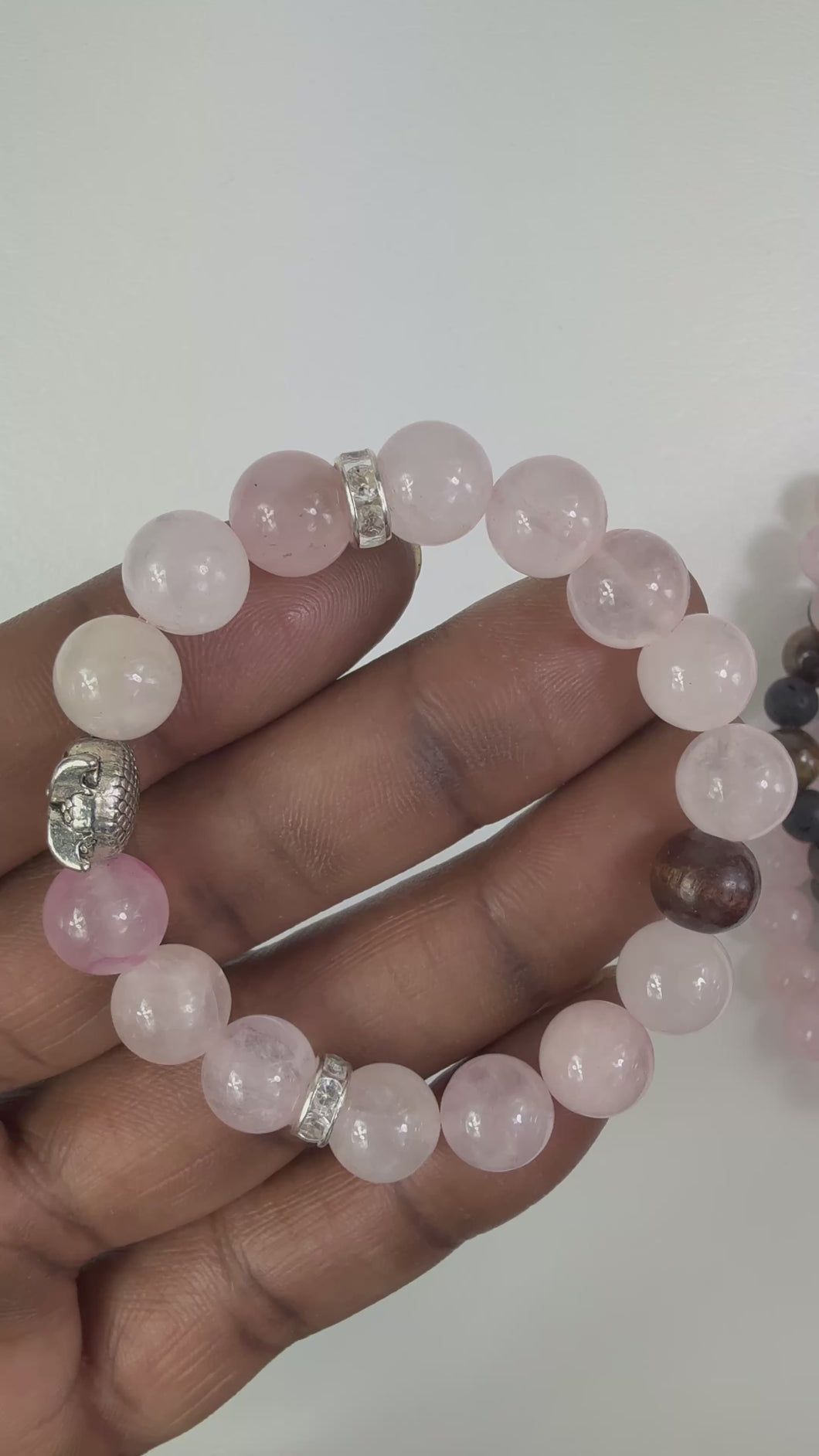 10mm Owl Rose Quartz Bracelet