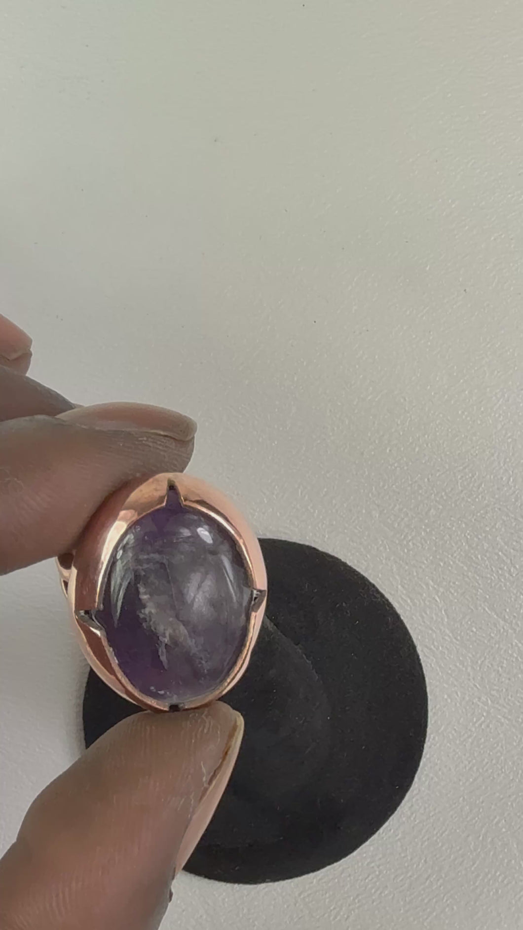 Amethyst Oval Copper Ring