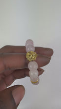 Load and play video in Gallery viewer, 10mm Lion Rose Quartz Bracelet
