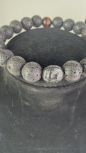 Load and play video in Gallery viewer, 10mm Black Lava Rock and Hematite Lion
