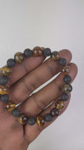 Load and play video in Gallery viewer, Tiger Eye 10mm &amp; Lava Rock 8mm  Bracelet
