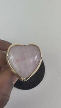 Load and play video in Gallery viewer, Rose Quartz Heart Brass Ring

