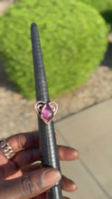 Load and play video in Gallery viewer, Amethyst teardrop heart ring
