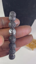 Load and play video in Gallery viewer, 10mm Black Lava Rock and Hematite Lion
