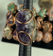 Load image into Gallery viewer, Amethyst Geode 12g adjustable ring
