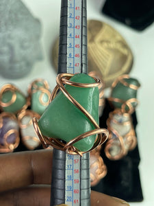 Aventurine 12g Adjustable wire wrap ring