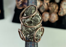 Load image into Gallery viewer, 12g Pyrite Adjustable wire wrap ring
